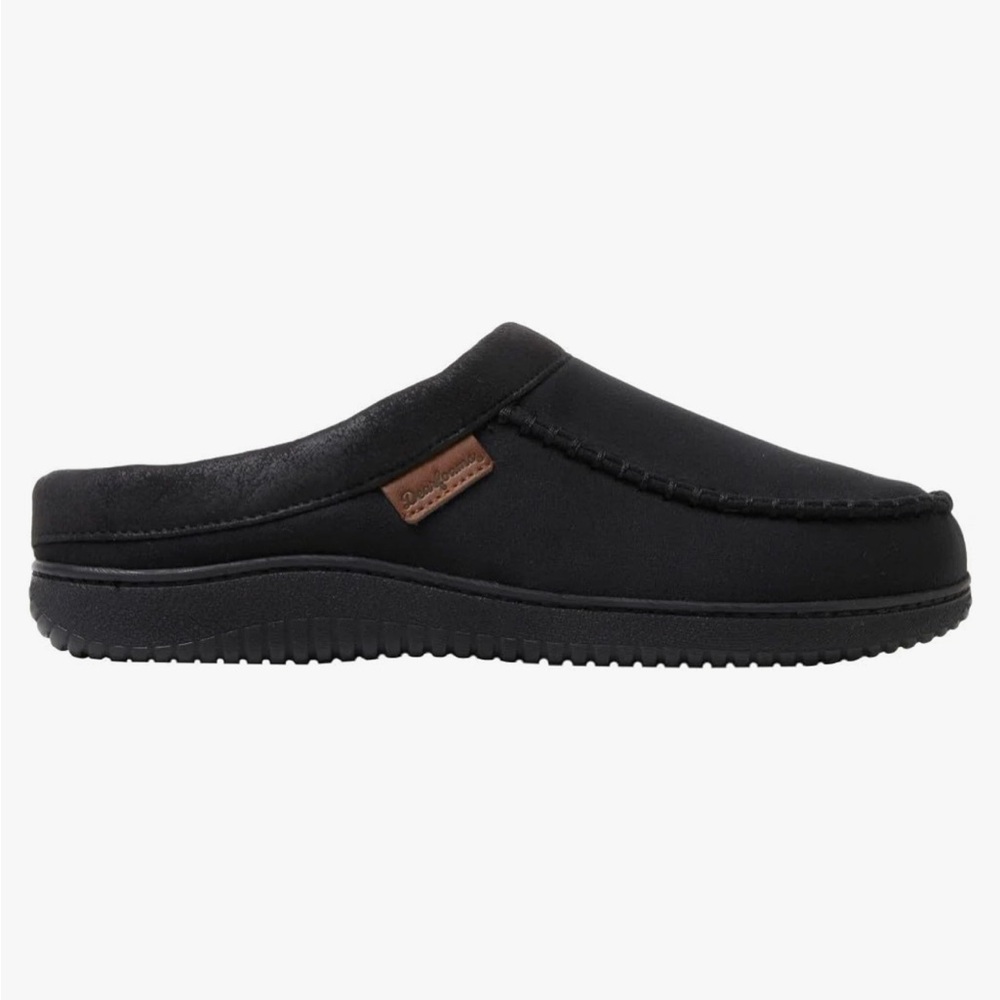 Men's Black Slip-On Slippers - Picture 3 of 12